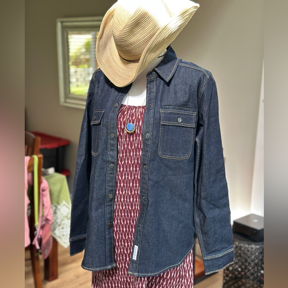 Stio Brand “Saratoga” Denim Snap Front Shirt Shacket